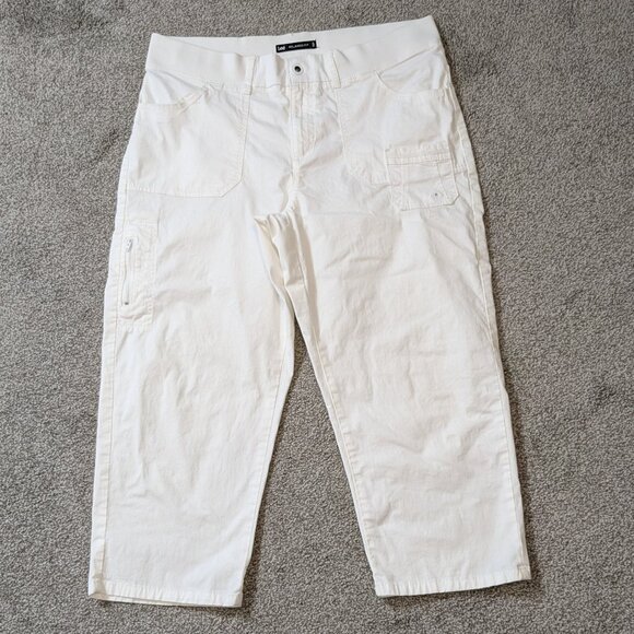 LEE Relaxed Fit High Rise Front Zip Stretch Cropped Cargo Pants; Size 14 - Picture 1 of 4